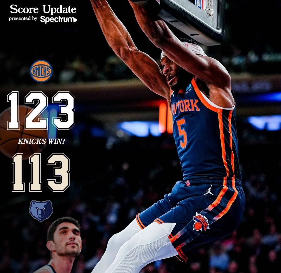 雷霆力克灰熊,布伦森带队取胜 雷霆力克灰熊,布伦森带队取胜